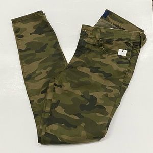 Gap Mid-Rise Camo Denim Legging Ankle Skinny Jeans Green Sz 28 / 6 NWT